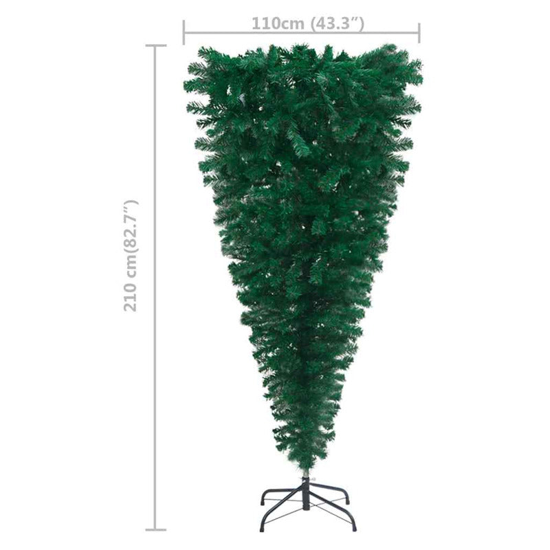Vidaxl Árbol De Navidad Artificial Invertido Con Luces Y Bolas 210 Cm_2