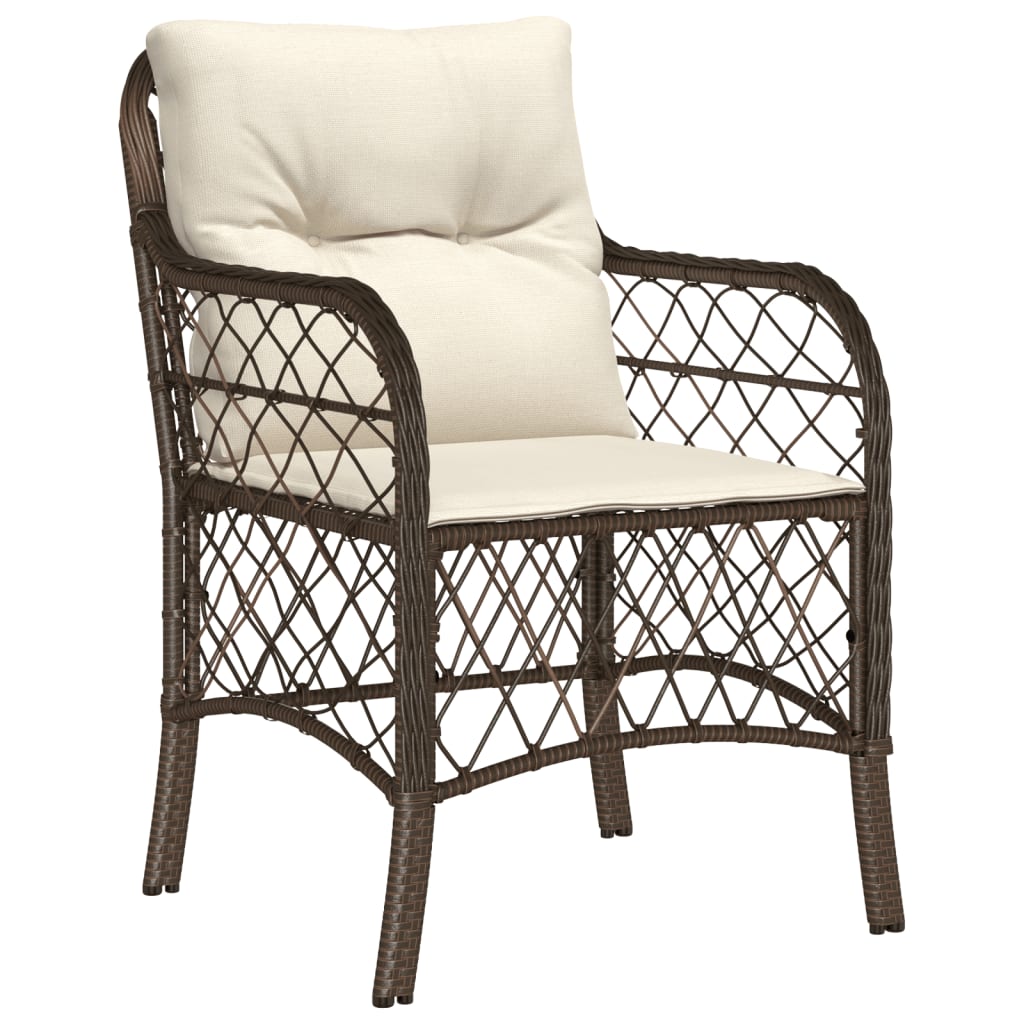 Set Comedor Para Jardín 9 Pzas Y Cojines Ratán Sintético Marrón / Vetonek_5