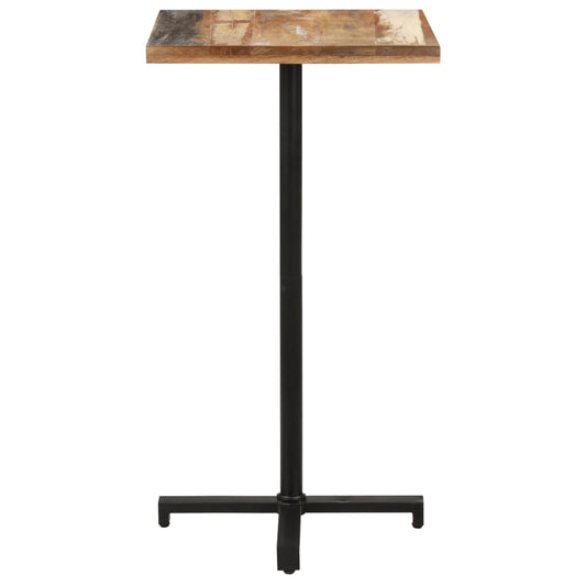 Mesa De Bistró Cuadrada Madera Maciza Reciclada 60x60x110 Cm_0