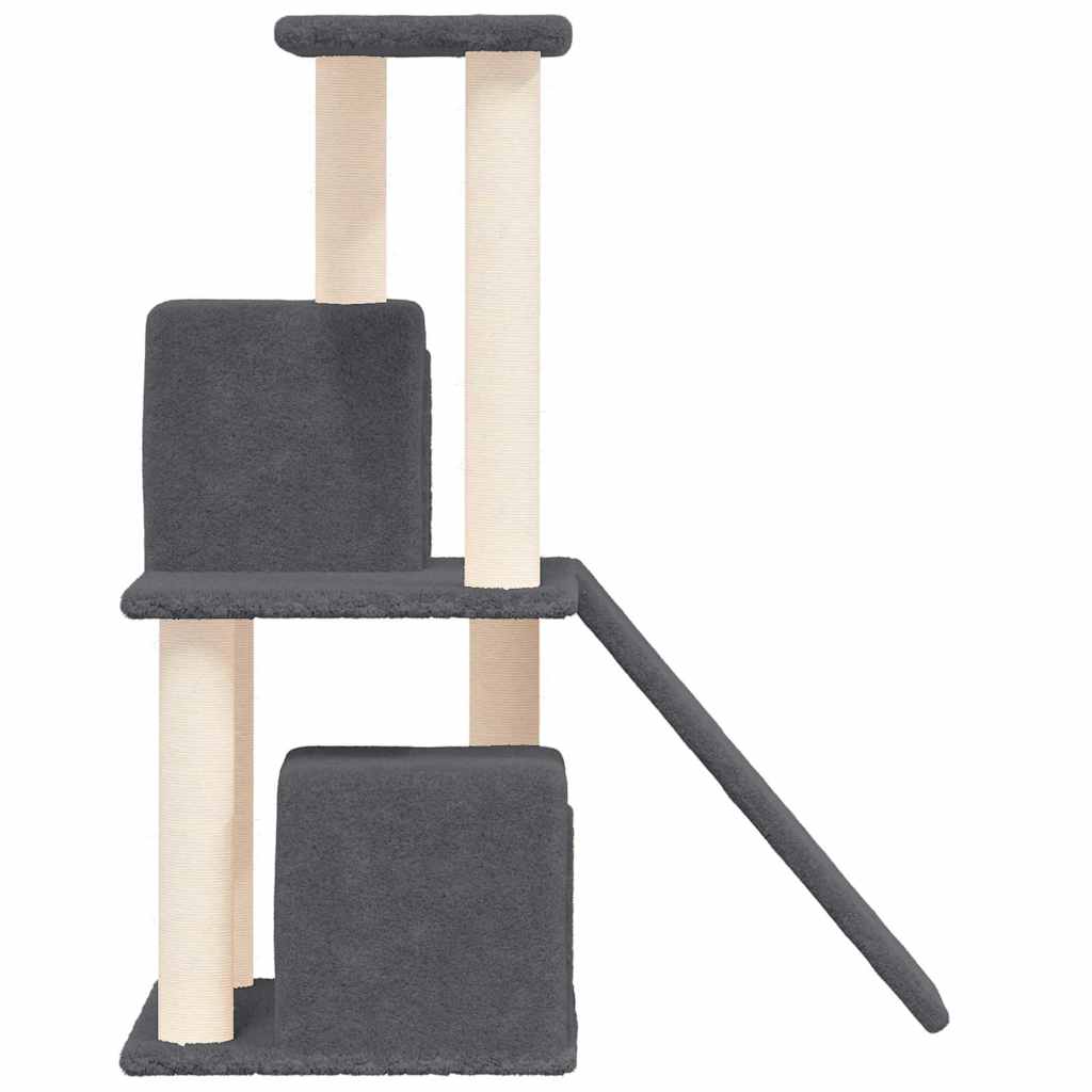 Rascador Para Gatos Con Postes De Sisal Gris Oscuro 82 Cm_3