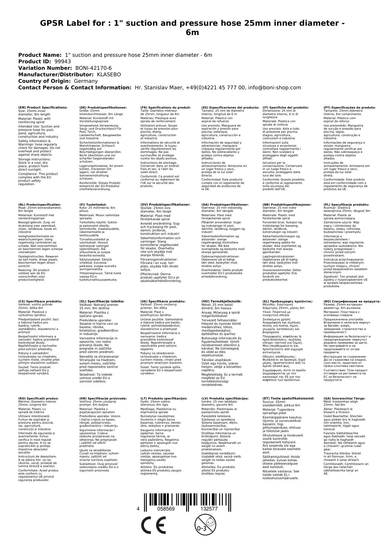 Manguera De Succión Y Presión, 25mm, 6m - Ideal Para Piscina Y Riego_1