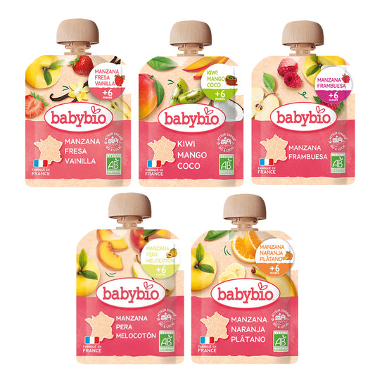 Pack Mix de Pouches frutas Bio (a partir de 6 meses) babybio