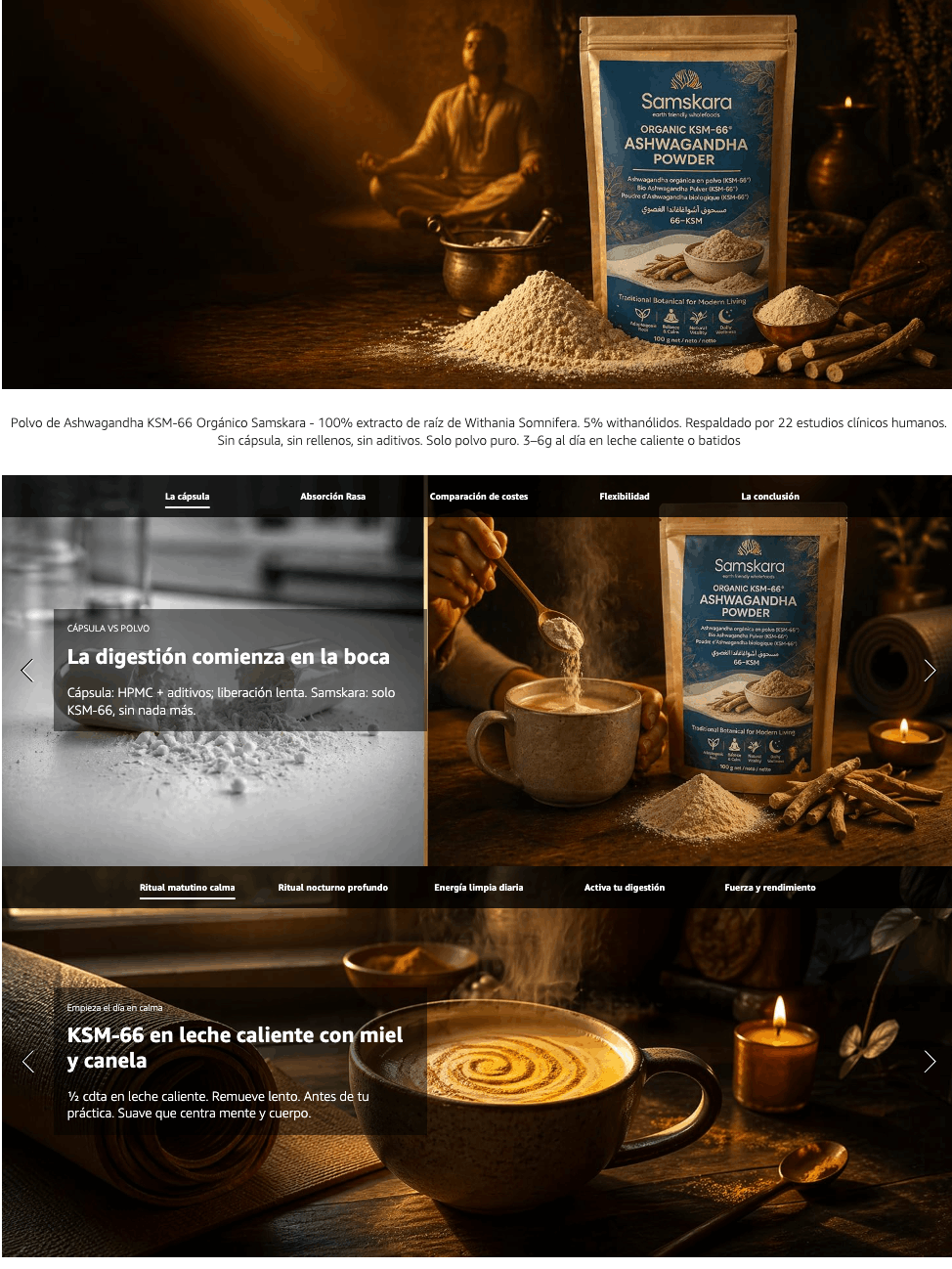 Ashwagandha Ksm-66 En Polvo Bio - 100g | Superalimento Ecológico Vegano Para Batidos, Smoothies Y Zumos_5