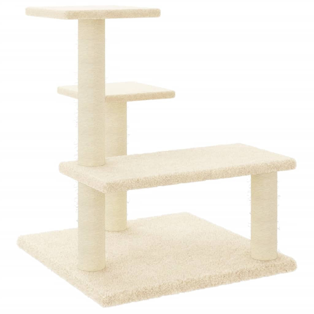 Vidaxl Rascador Para Gatos Con Postes De Sisal Color Crema 61 Cm_0