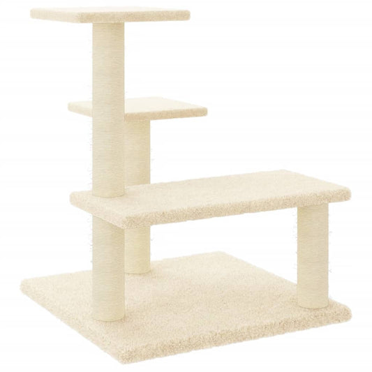 Vidaxl Rascador Para Gatos Con Postes De Sisal Color Crema 61 Cm_0