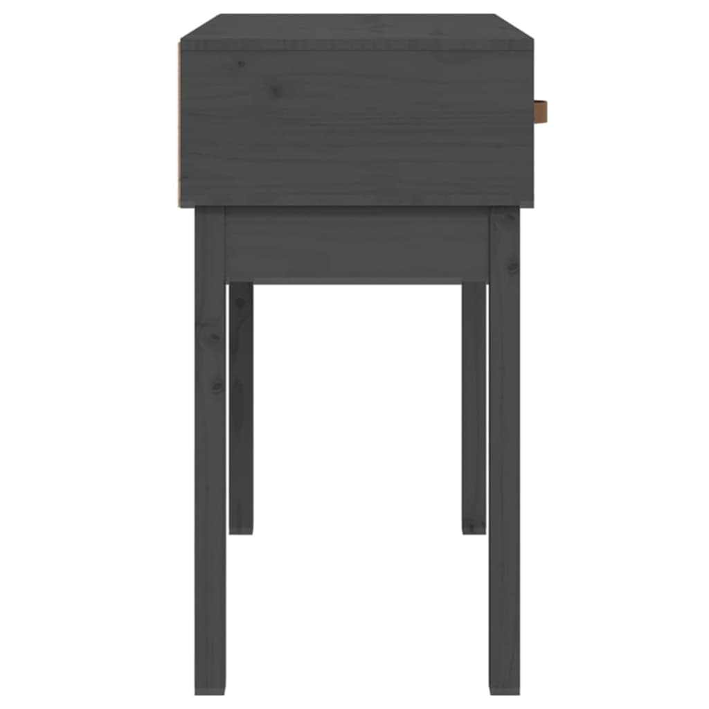 Mesa Consola De Madera Maciza De Pino Gris 76,5x40x75 Cm_3