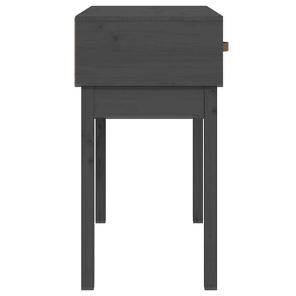 Mesa Consola De Madera Maciza De Pino Gris 76,5x40x75 Cm_3
