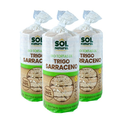 Pack x3 Tortitas de trigo sarraceno bio sin gluten Sol Natural 100 g