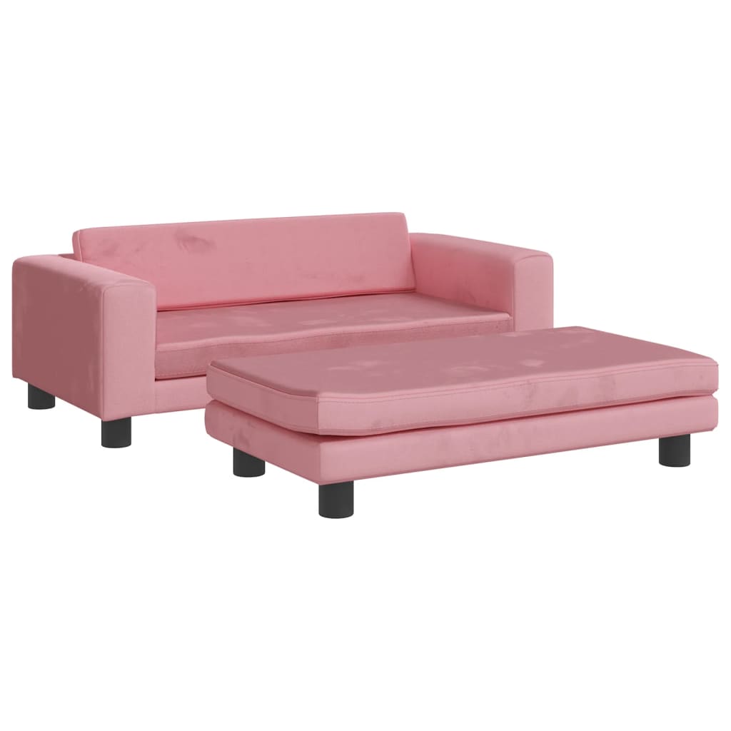 Cama Para Perros Con Extensión Terciopelo Rosa 100x50x30 Cm / Vetonek_5