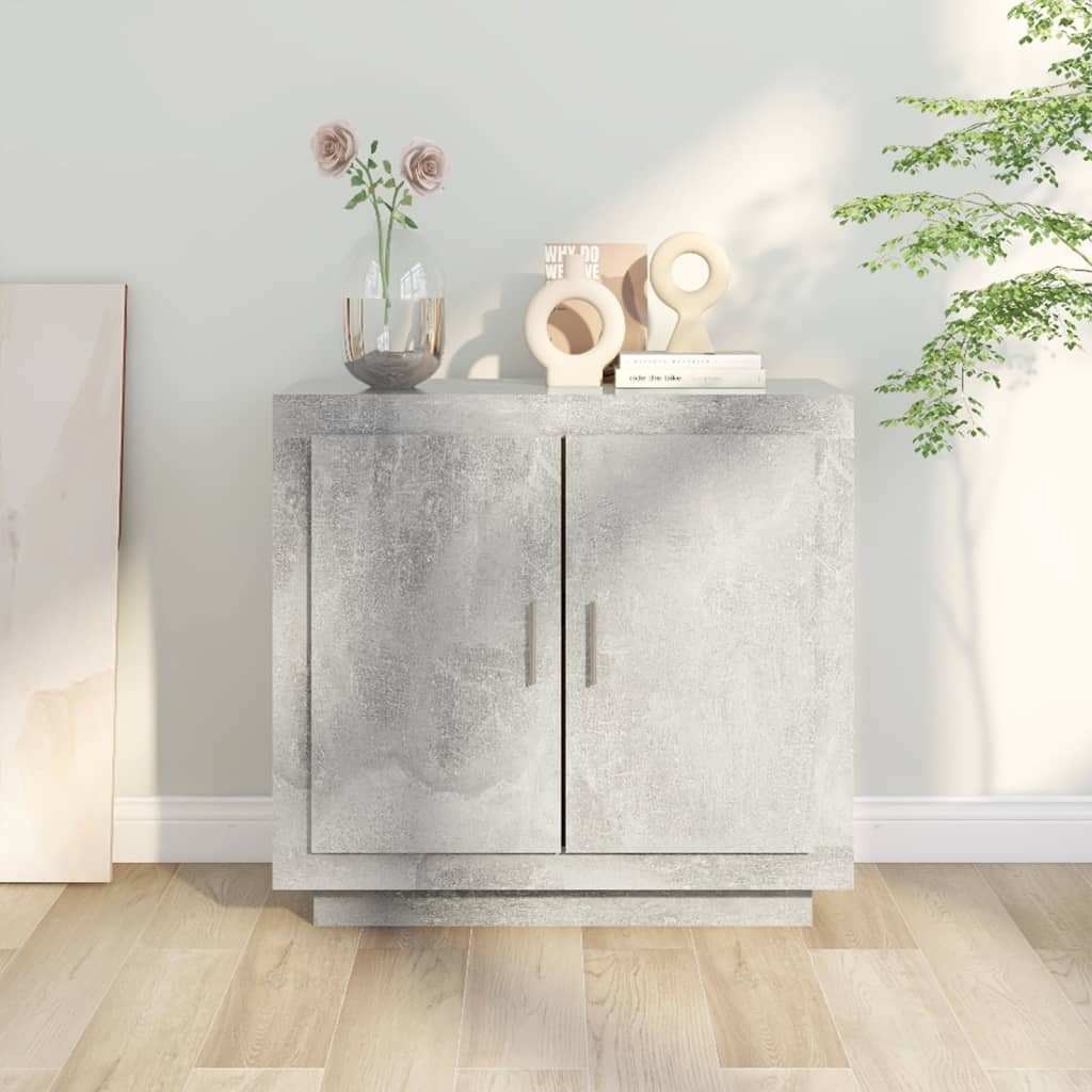Aparador De Madera Contrachapada Gris Hormigón 80x40x75 Cm / Vetonek_5