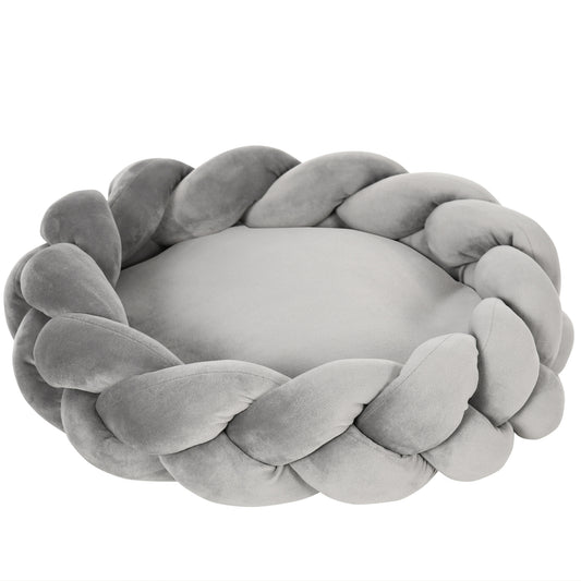 Pawhut Cama Para Perros Pequeños Con Cojín Independiente 55x55x14 Cm Gris_0