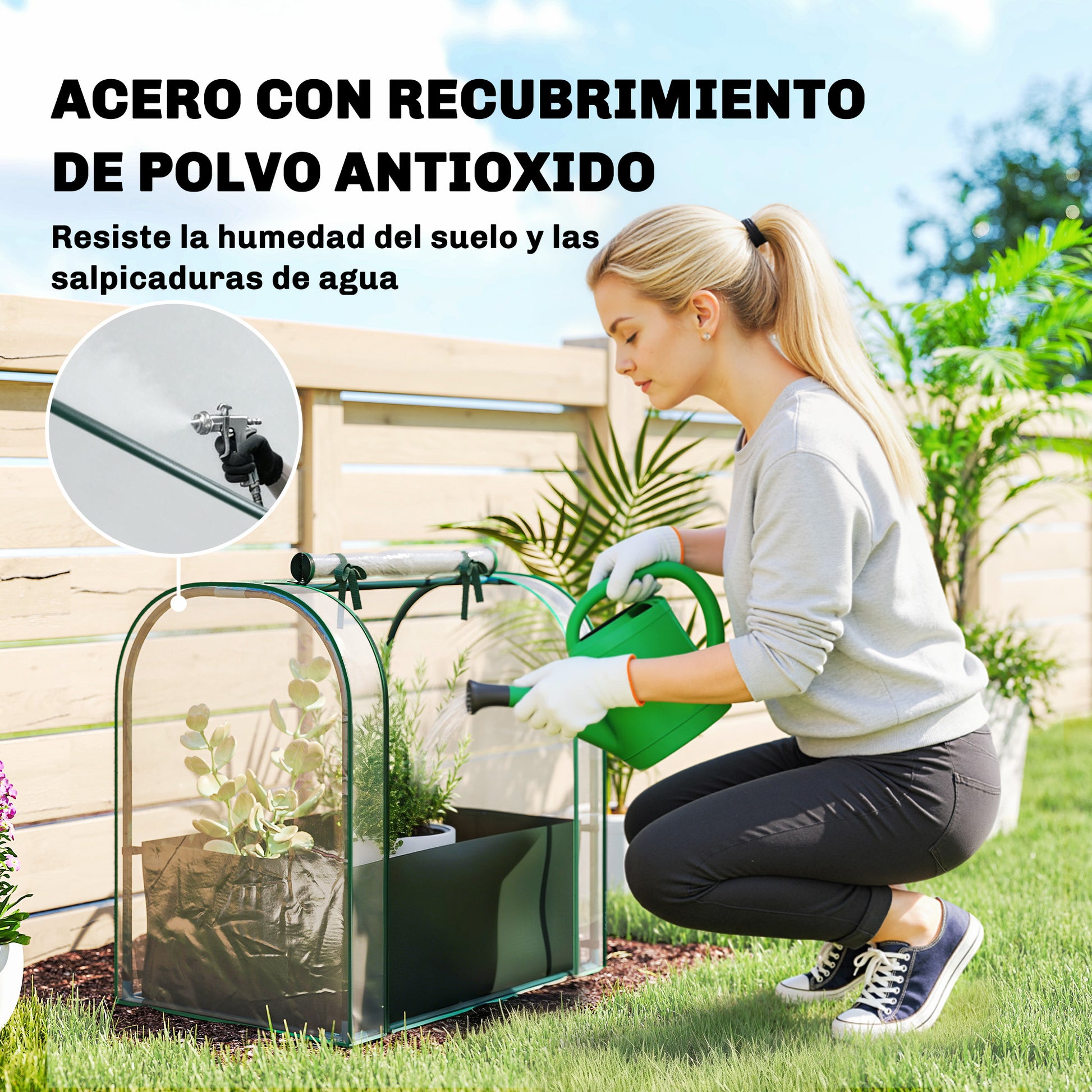 Outsunny Mini Invernadero Con Bolsa Para Plantar 68x50x70 Cm Para Jardín Verde_5
