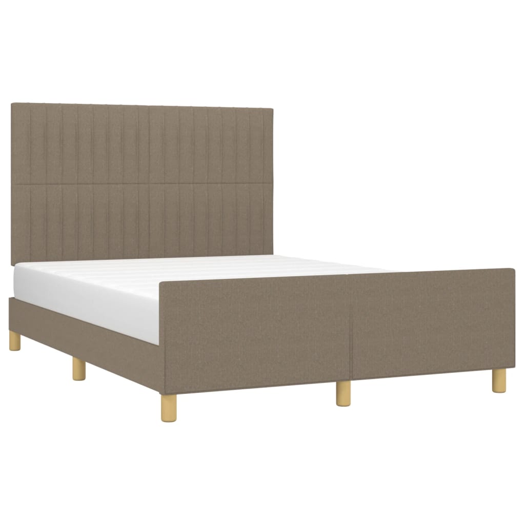 Estructura De Cama Con Cabecero De Tela Gris Taupe 140x200 Cm / Vetonek_3