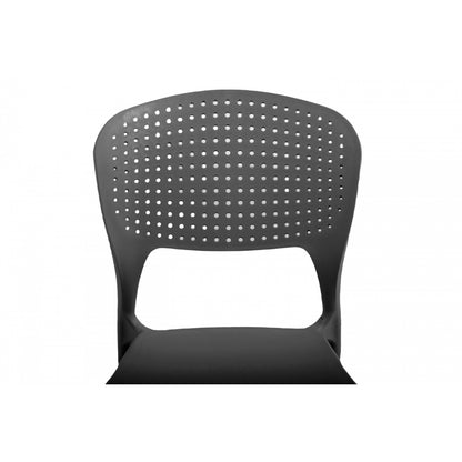 Juego De 4 Sillas Apilables De Polipropileno Carbono Negro - Muebles De Jardín - 46x51xh79.5cm_1