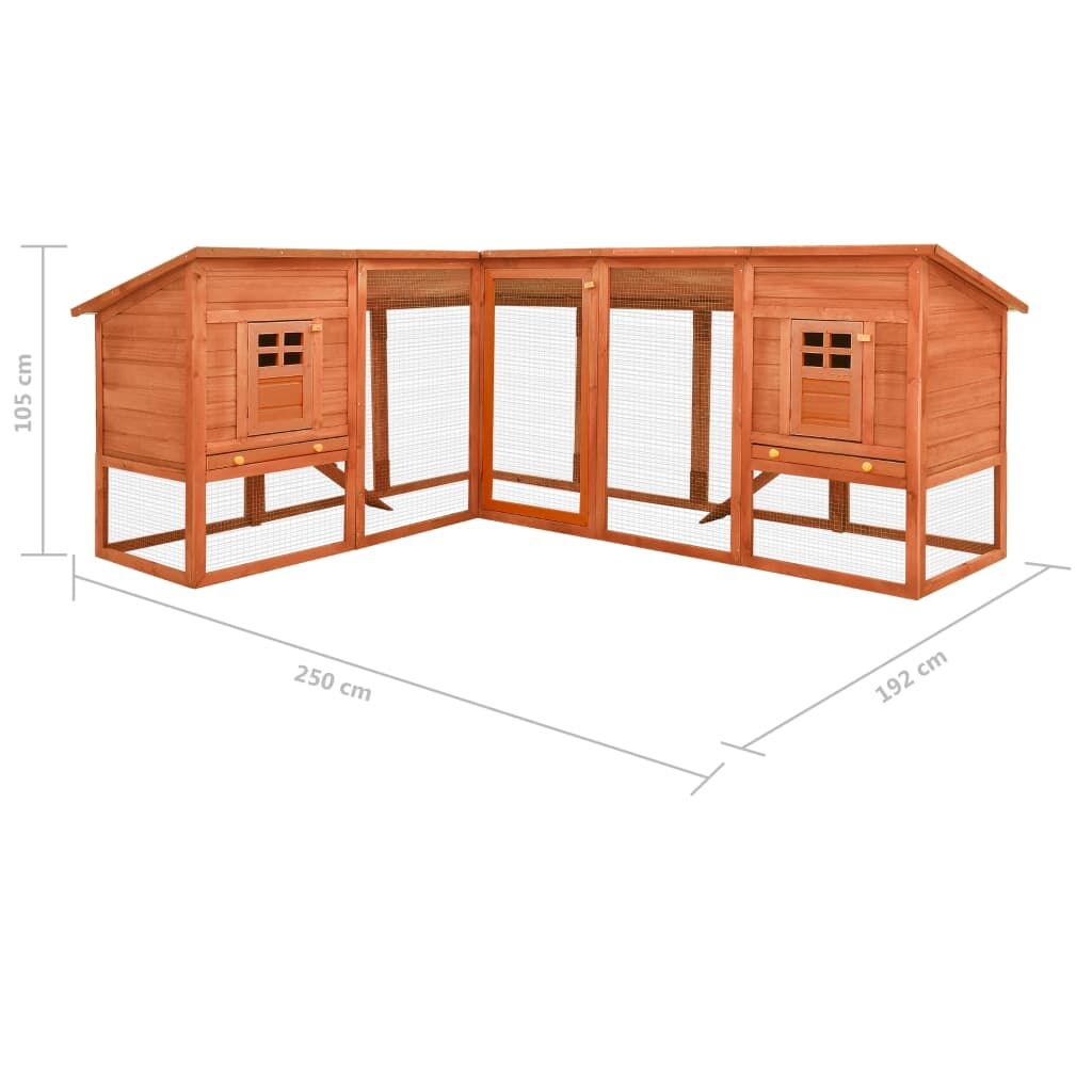 Vidaxl Conejera De Exterior Con Corredor Madera Maciza Abeto Marrón_2