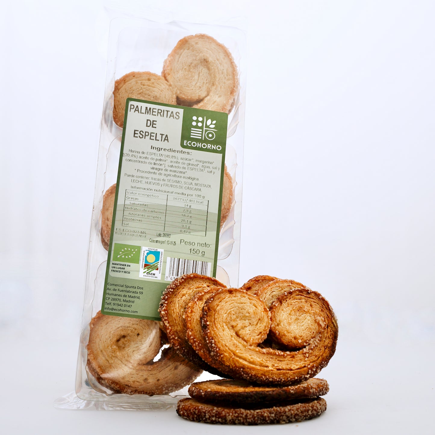 Palmeritas de espelta ecológicas