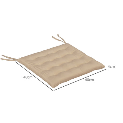 Outsunny Juego De 6 Cojines Para Sillas De Comedor 40x40 Cm Caqui_2