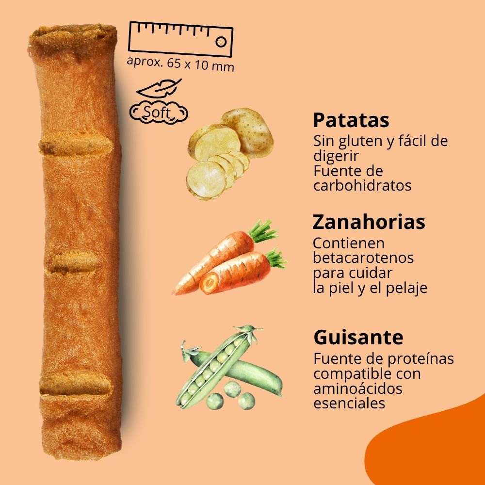 BugBell Snack blando de zanahoria para perros 12×60 g_2