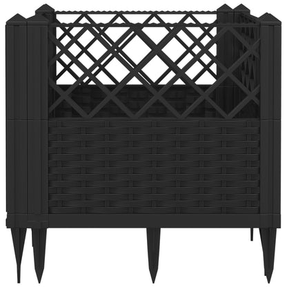 Jardinera Con Clavijas Pp Negro 43,5x43,5x43,5 Cm_4