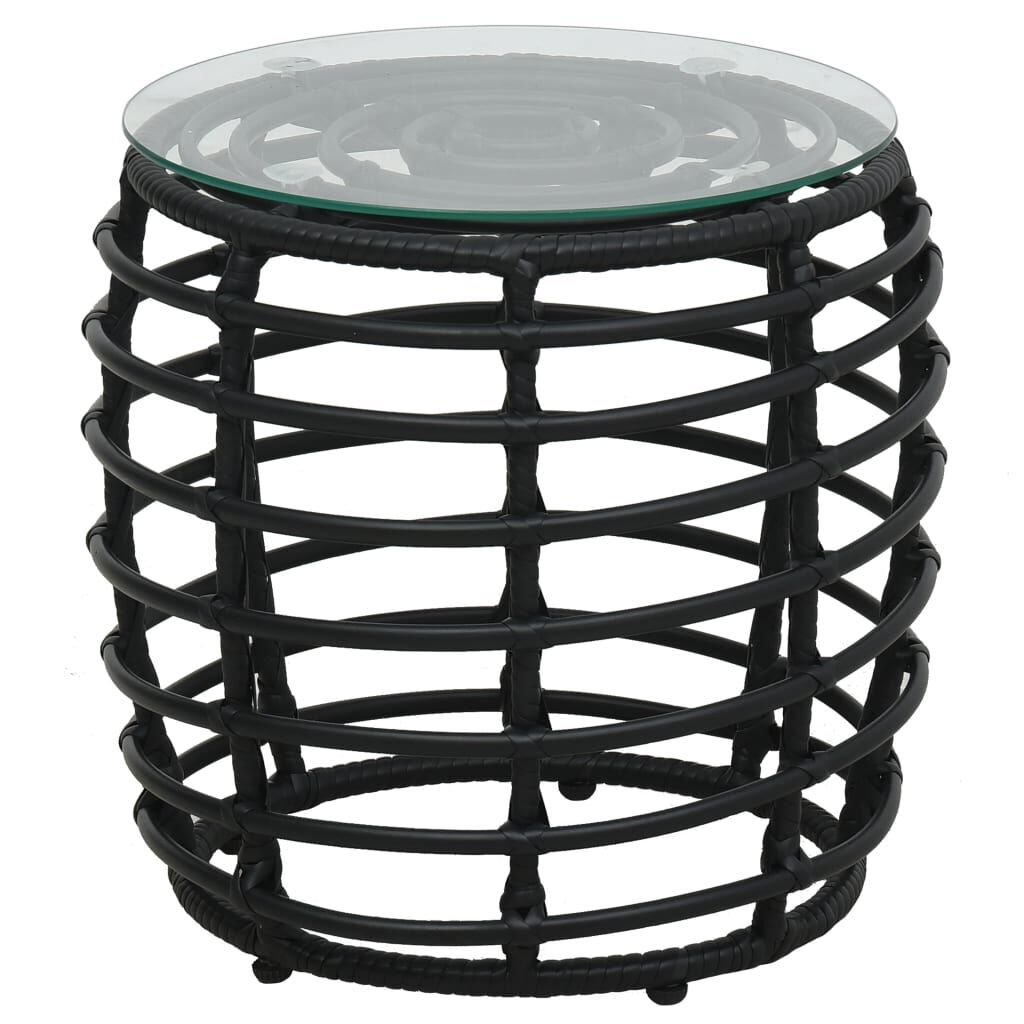 Vidaxl Set De Mesa Y Sillas De Jardín 3 Piezas Ratán Sintético Negro_1