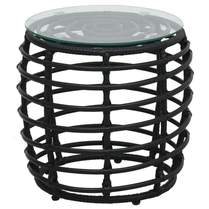 Vidaxl Set De Mesa Y Sillas De Jardín 3 Piezas Ratán Sintético Negro_1
