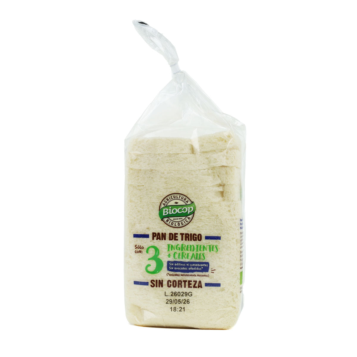 Pan de Molde Clásico Sin Corteza BIO Biocop 300 g