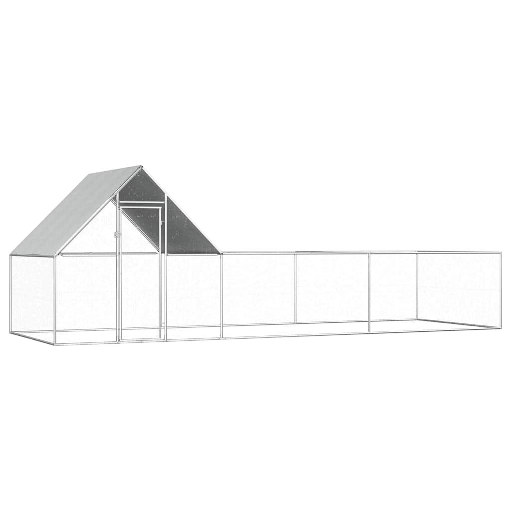 Vidaxl Gallinero Acero Galvanizado 6x2x2 M_0