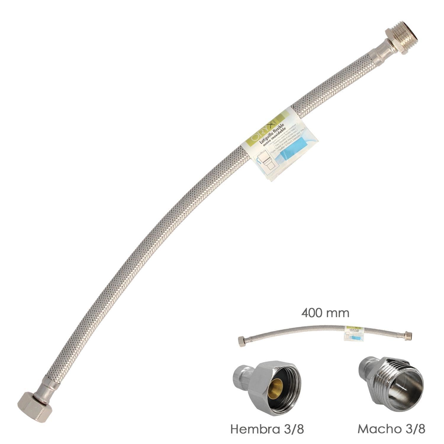 Latiguillo Flexible Acero Inoxidable Macho 3/8 - Hembra 3/8 - 400mm_0