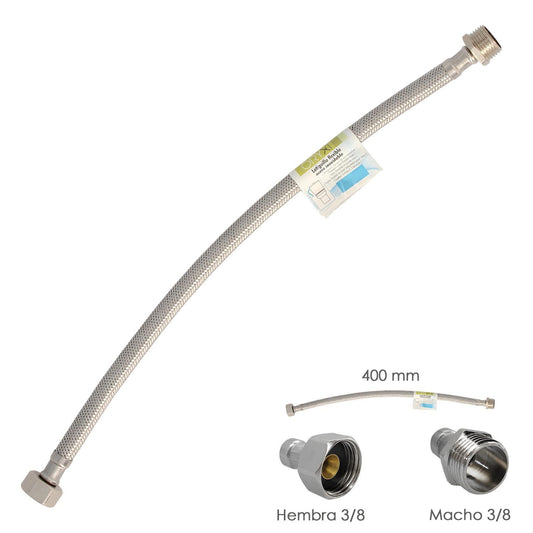 Latiguillo Flexible Acero Inoxidable Macho 3/8 - Hembra 3/8 - 400mm_0