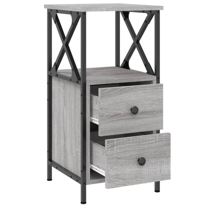 Mesitas Noche 2 Uds Madera Ingeniería Gris Sonoma 34x35,5x70 Cm_4