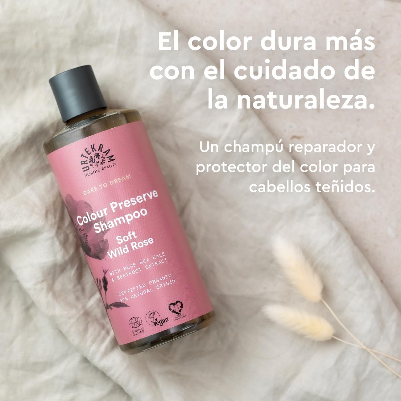 Champú Soft Wild Rose Color Urtekram, 500 ml
