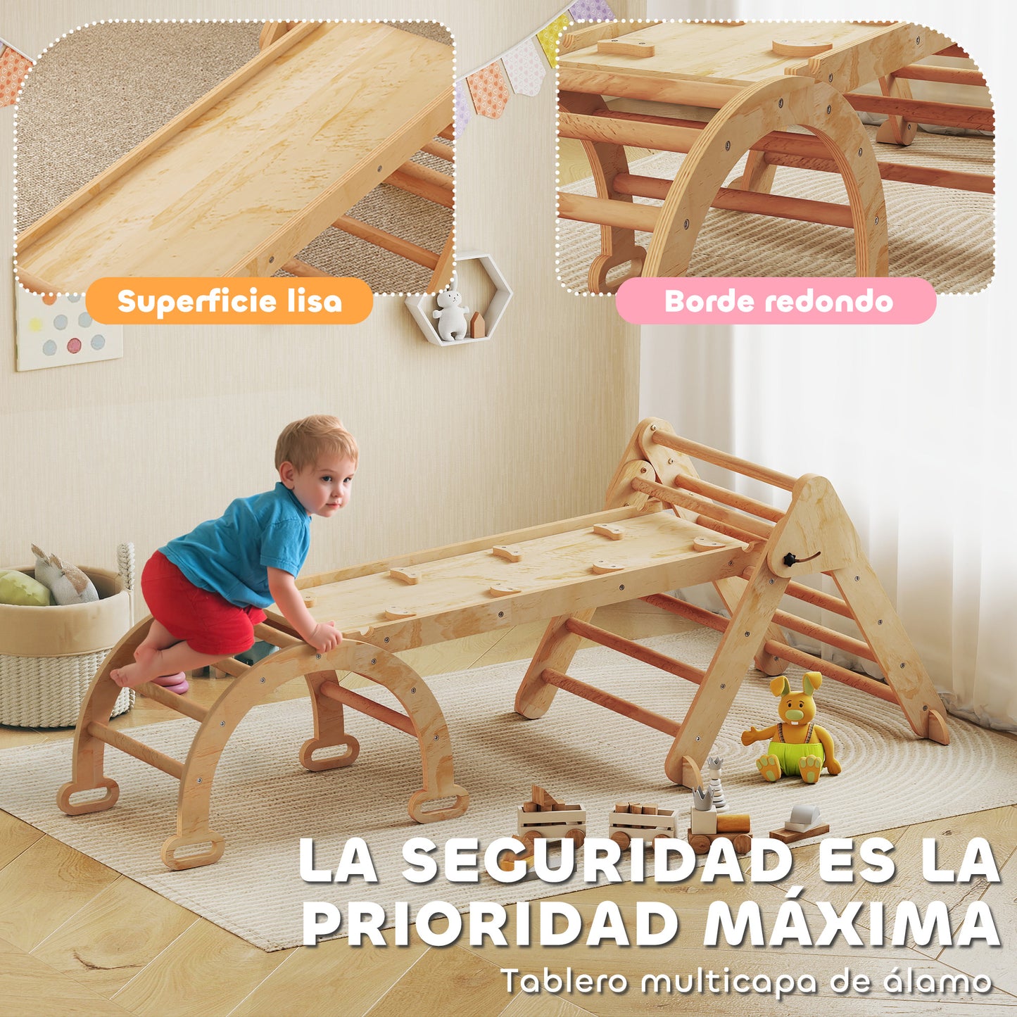 Aiyaplay 7 En 1 Triángulo De Escalada Montessori Con Arco Y Rampa_4