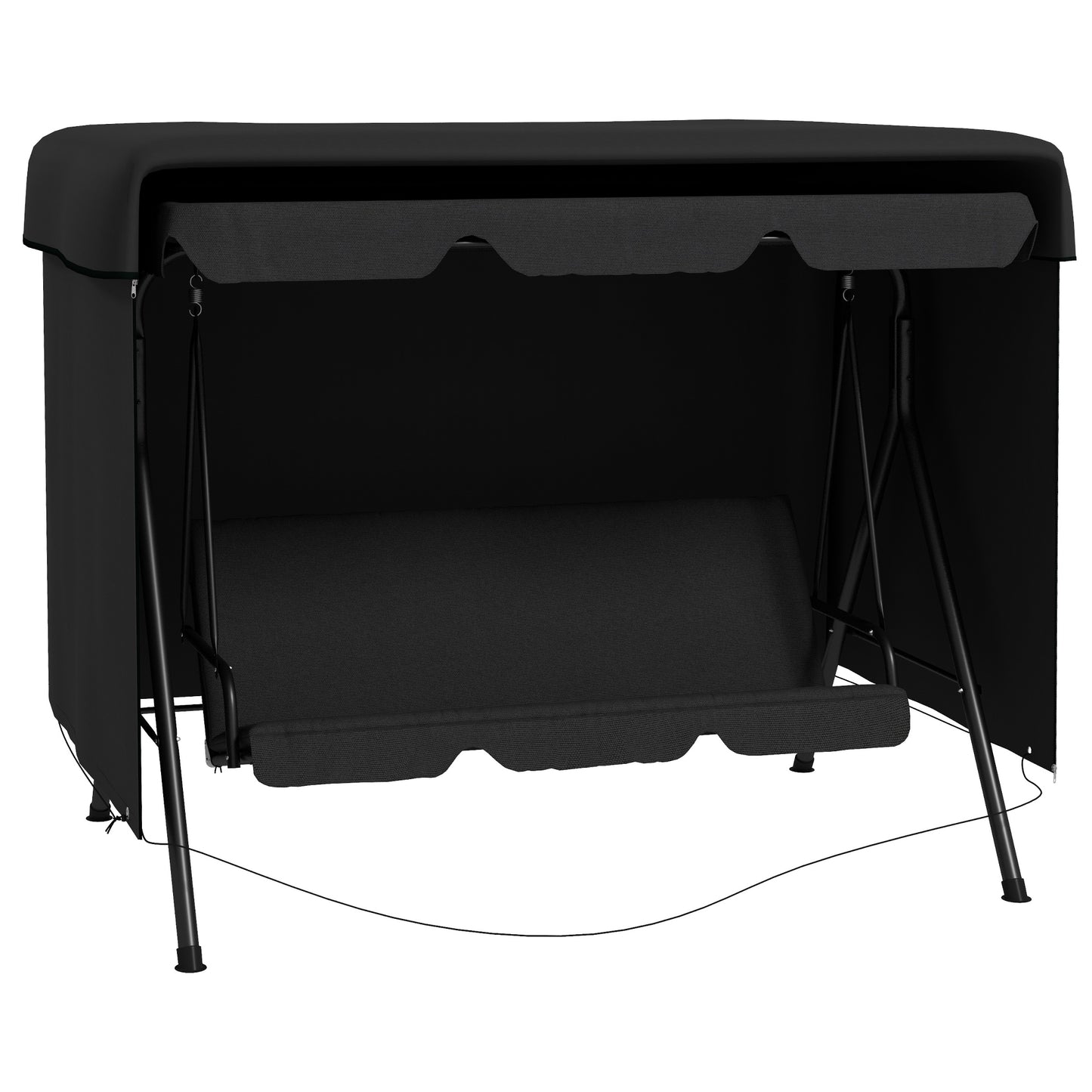Outsunny Funda Balancín Jardín Con Cremallera 215x155x150 Cm Negro_0