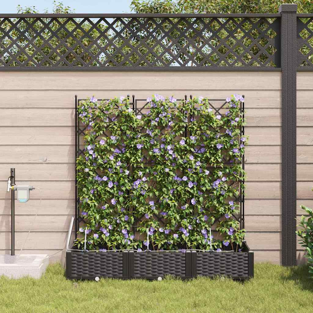 Vidaxl Jardineras Negro 120 X 40 X 126 Cm Acero_1