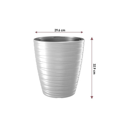 Maceta Con Deposito 16l Maze De Plastico En Color Blanco 29,6 (largo) X 29,6 (ancho) X 32,9 (alto) Cm_2