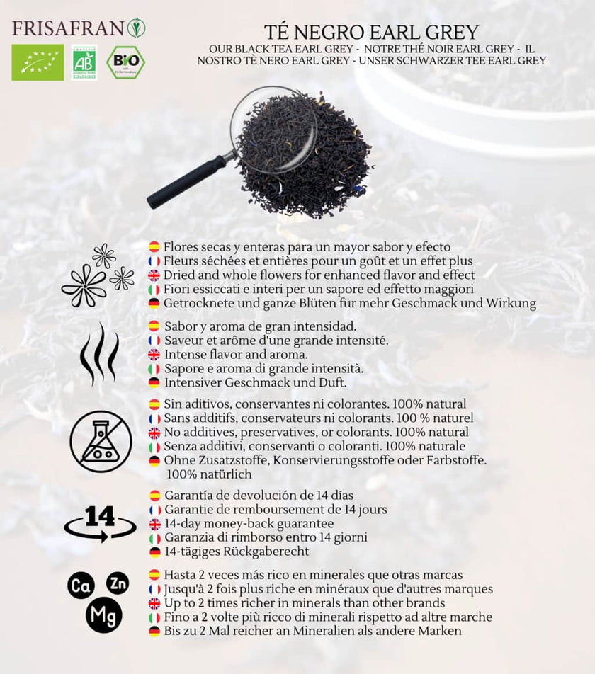 Té Negro Earl Grey  Ecológico Granel | Calidad | Frisafran 100 G_3