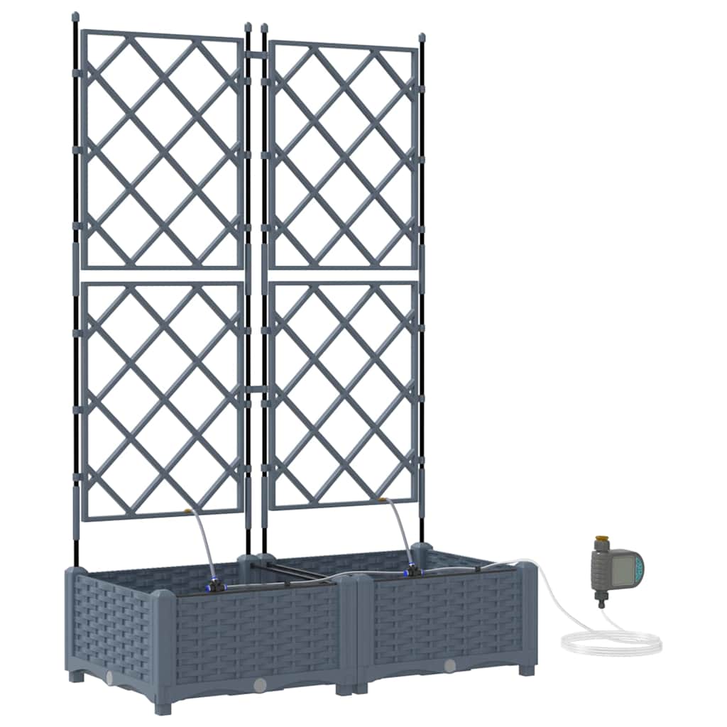 Macetero De Jardín 2 Uds. Gris Claro 80 X 40 X 126 Cm Pp_0