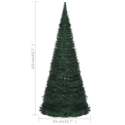 Vidaxl Árbol De Navidad Emergente Preiluminado Con Luces Verde 210 Cm_2