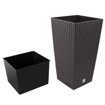 Maceta Rato De 11,4 Litros Con Inserto 20 X 20 X 37,6 Cm En Color Ocre Oscuro_4