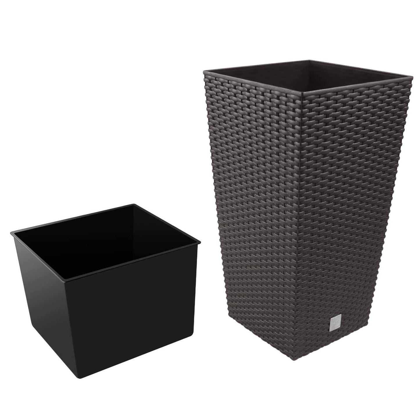 Maceta Rato De 26,6 Litros Con Inserto 26,5 X 26,5 X 50 Cm En Color Ocre Oscuro_4