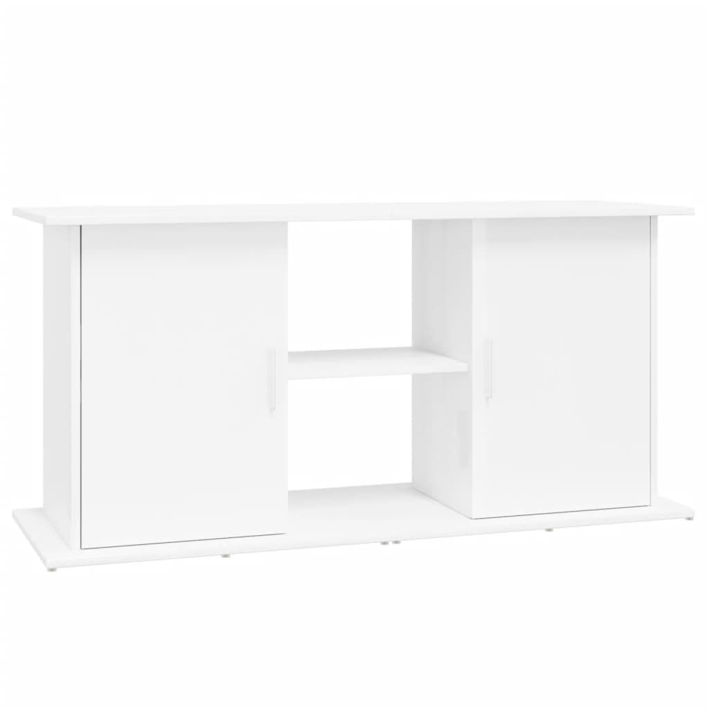 Vidaxl Soporte De Acuario Madera Ingeniería Blanco Brillo 121x41x58 Cm_0