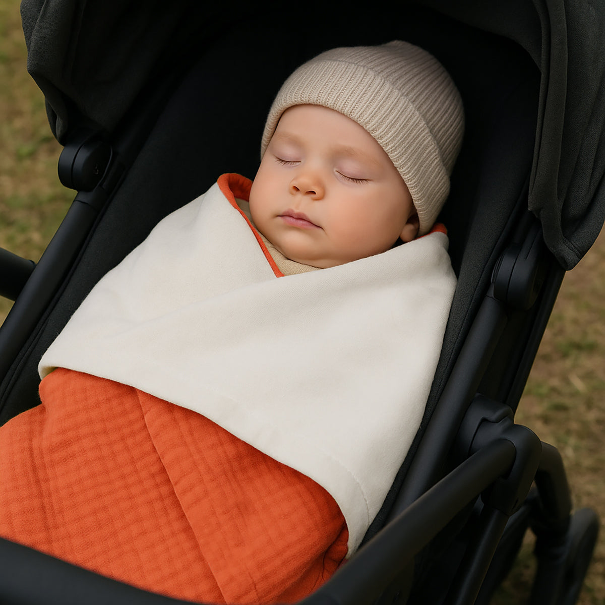 Manta De Algodón Orgánico Rex Blanco Y Fresa