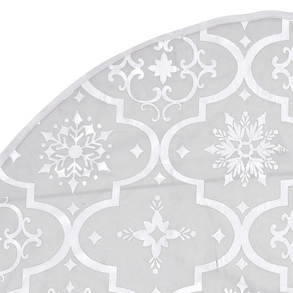 Vidaxl Falda Del Árbol De Navidad De Lujo Y Calcetín Tela Blanco 122cm_5