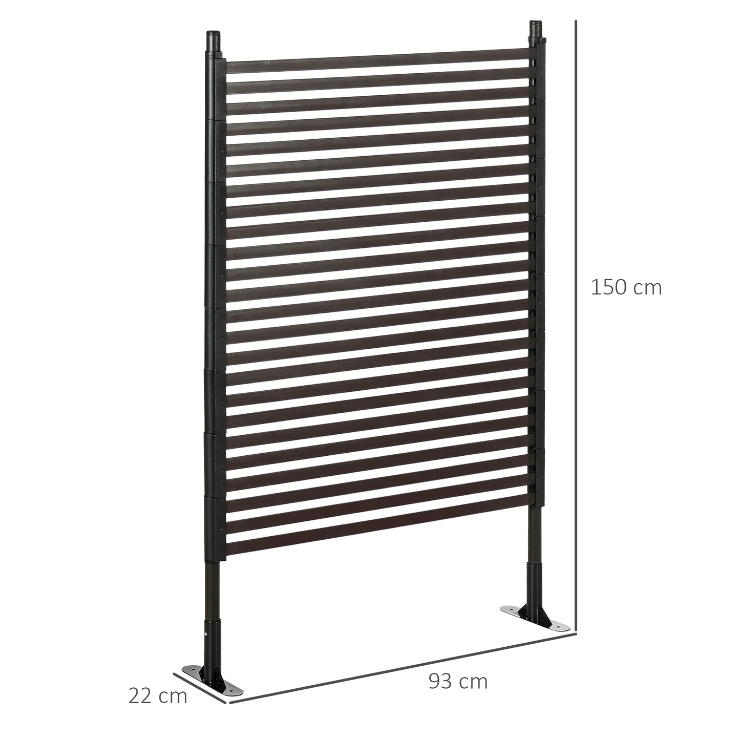 Outsunny Valla De Jardín De Acero Con Revestimiento De Pe 93x22x150 Cm Marrón_2