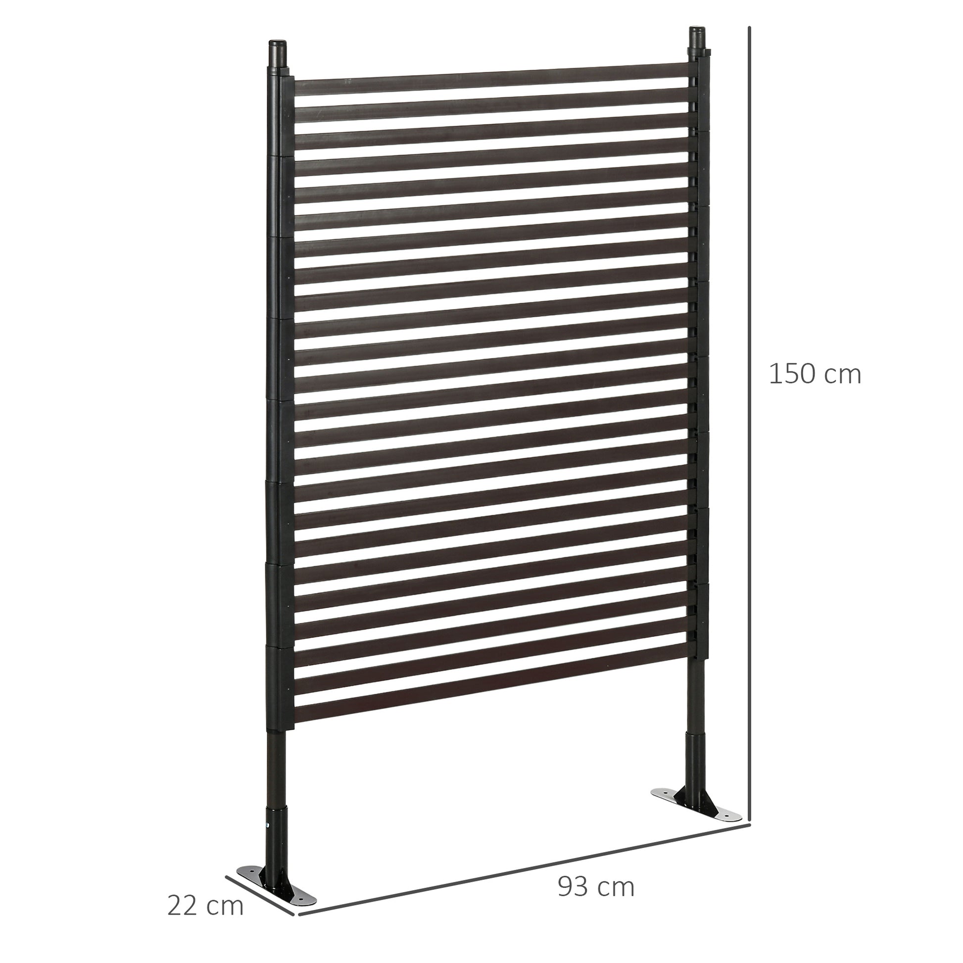Outsunny Valla De Jardín De Acero Con Revestimiento De Pe 93x22x150 Cm Marrón_2