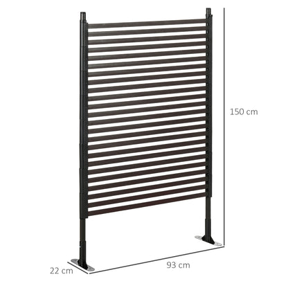 Outsunny Valla De Jardín De Acero Con Revestimiento De Pe 93x22x150 Cm Marrón_2