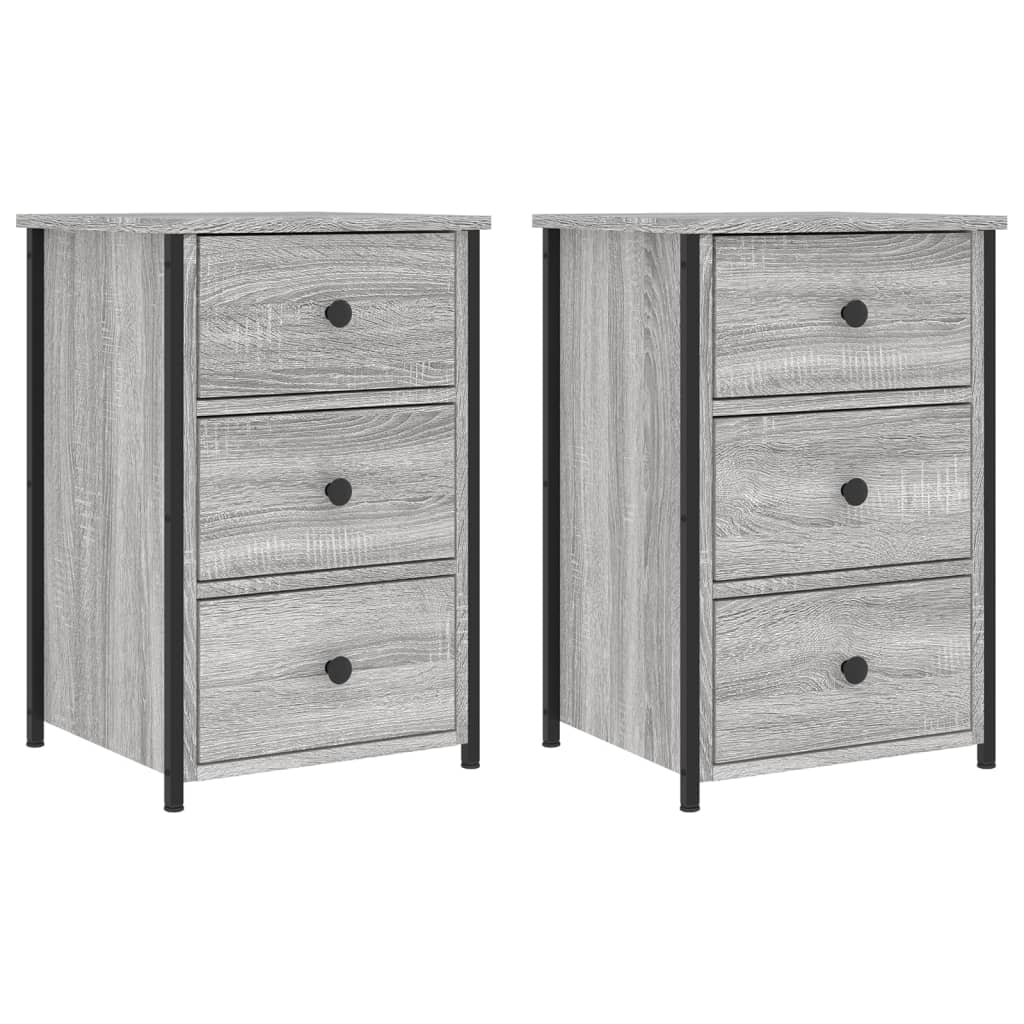 Mesitas Noche 2 Uds Madera Ingeniería Gris Sonoma 40x36x60 Cm_0