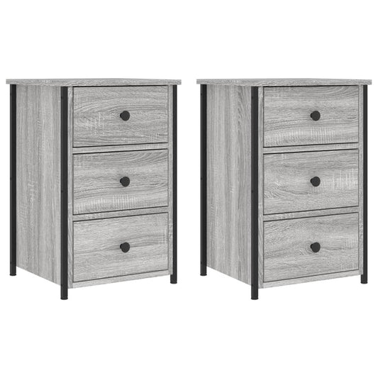 Mesitas Noche 2 Uds Madera Ingeniería Gris Sonoma 40x36x60 Cm_0