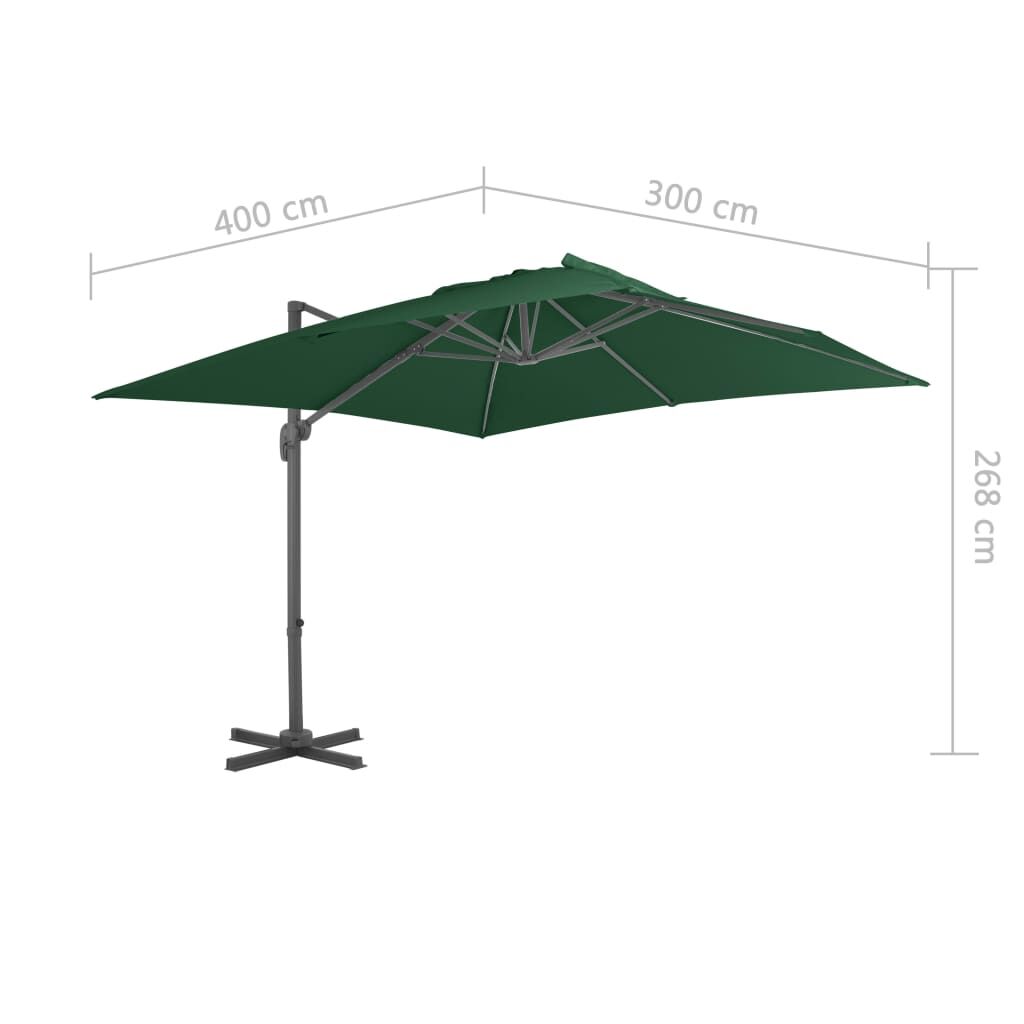 Vidaxl Sombrilla De Jardín Con Base Portátil Verde_2