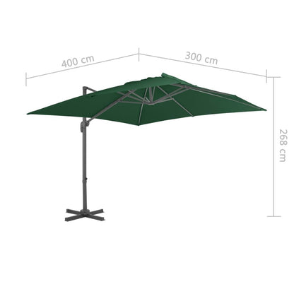 Vidaxl Sombrilla De Jardín Con Base Portátil Verde_2